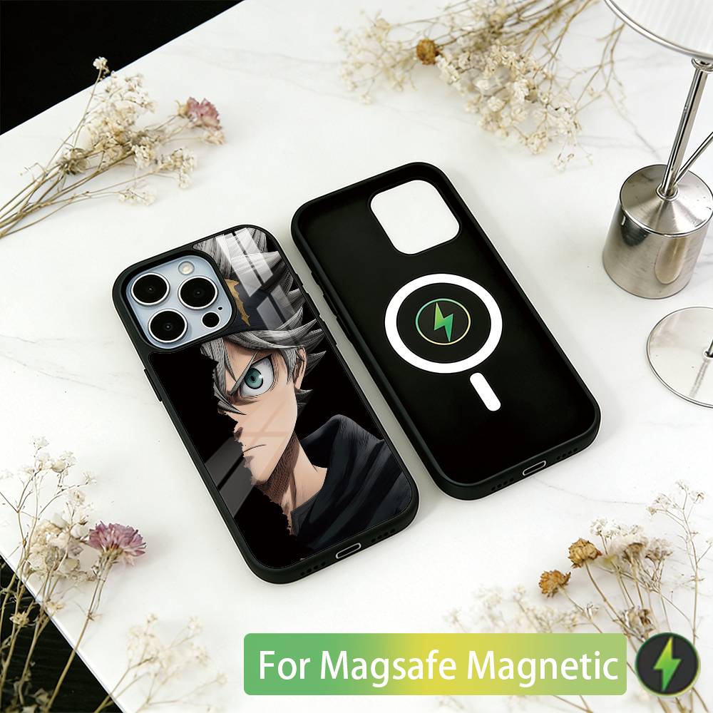 Black Clover Asta Phone Case For iPhone17,16,15,14,13,12,11 Plus,Pro Magnetic with Magsafe Wireless Charging