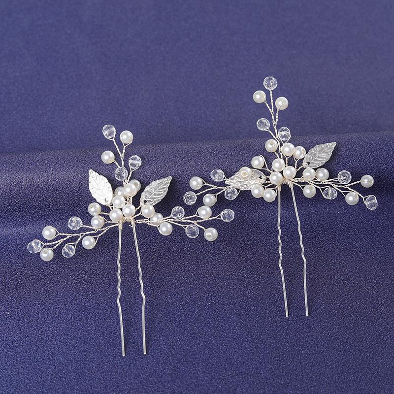 Silver Color Trendy Crystal Hair Pin For Women Party Pearl Hair Clip Pin Bridal Wedding Hair Accessories Jewelry Hairpin Gift
