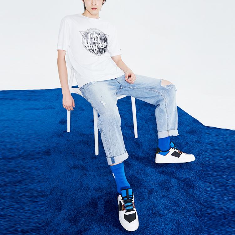 Li-Ning Мужская футболка с коротким рукавом и принтом городского алфавита, белая AHSQ743-3