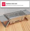 Portable Stainless Steel BBQ Grill with Quick-Fold Design and Skewer Option