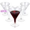 6 Disposable Wine Glasses | 200ml Premium Transparent Hard Plastic Fancy Wine Glasses