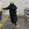 Зимнее утепленное пуховое хлопковое пальто женское длинное свободное хлопковое пальто с капюшоном куртка новая хлопковая куртка