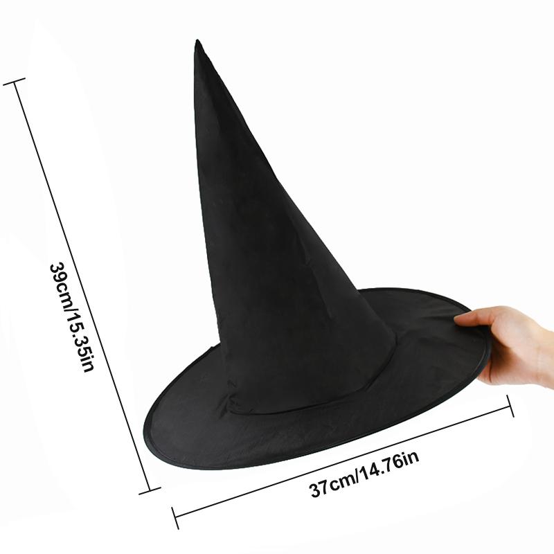 1-10pcs Halloween Witch Hat Kids Adults Halloween Party Cosplay Costume Props Decoration Black Wizard Cap Yard Hanging Witch Hat