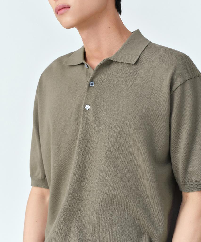 MUSINSA STANDARD Washable Supima Cotton Knitted Polo Shirt [Sage]