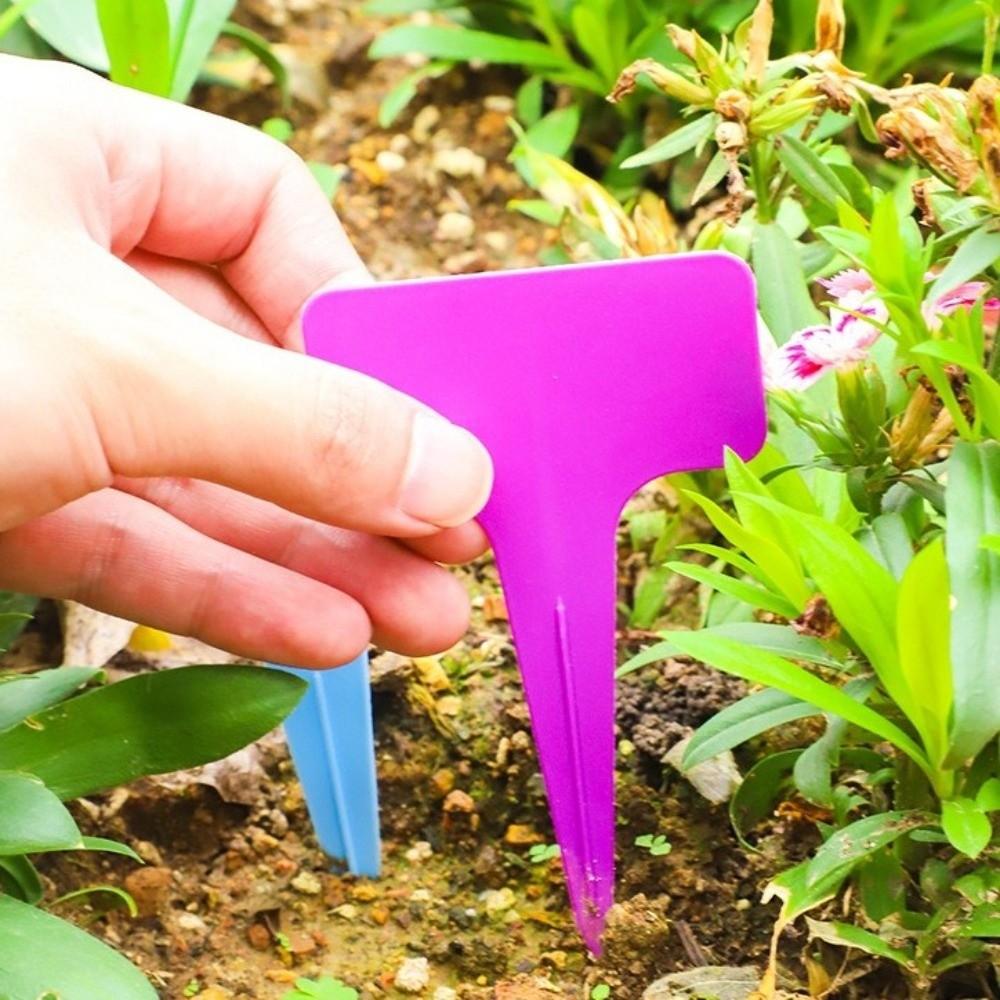 100PCS Thickened Stake Tags Waterproof T-type Tags Garden Tools Nursery Garden Plant Tags Garden