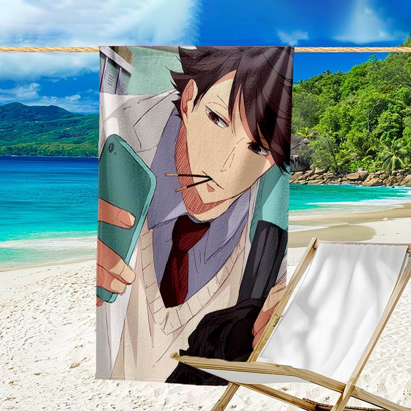 1pc Oikawa Tooru1 Beach Towel, Beach and Seaside Swimming Pool Equipment, Fashion Pattern, Rectangular, Travel Essentials
