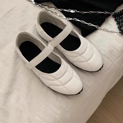 Туфли Мэри Джейн женские из высококачественной кожи 2024 года, новые балетки с пряжкой для женщин, круглые плоские туфли из воловьей кожи для женщин