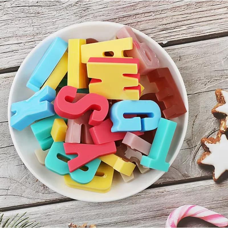 English Letter Silicone Molds Plaster Number Candle Molds Concrete Capital Letter Molds Lowercase Letters Digital Clay Mold Grey
