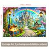 2D background banner, 1 piece, magical fairy tale rainbow castle wall cover, suitable for parties and holiday gifts