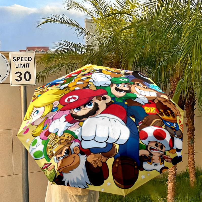 Super Mario Automatic Umbrella - Suitable Travel Portable Umbrella Outdoor sun shading umbrella Suitable For All Seasons