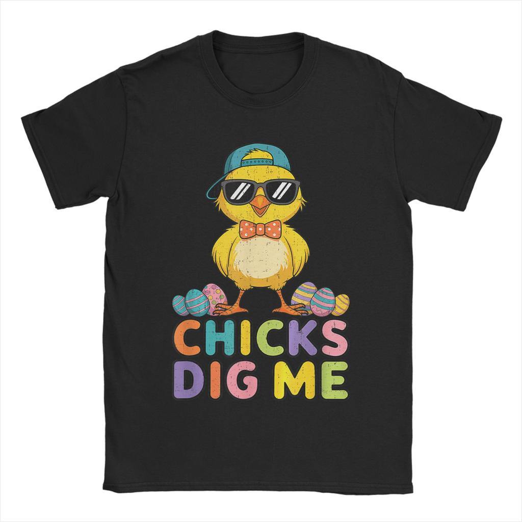 Chicks Dig Me Easter T Shirt Trendy Cool TShirts Short Sleeve Vintage Tshirt Beach 100 Cotton Round Neck Plus Size 5XL Tees
