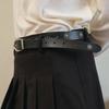 OUR NOSTALGIA Flower Stud Leather belt_Black(O25-ACC08)