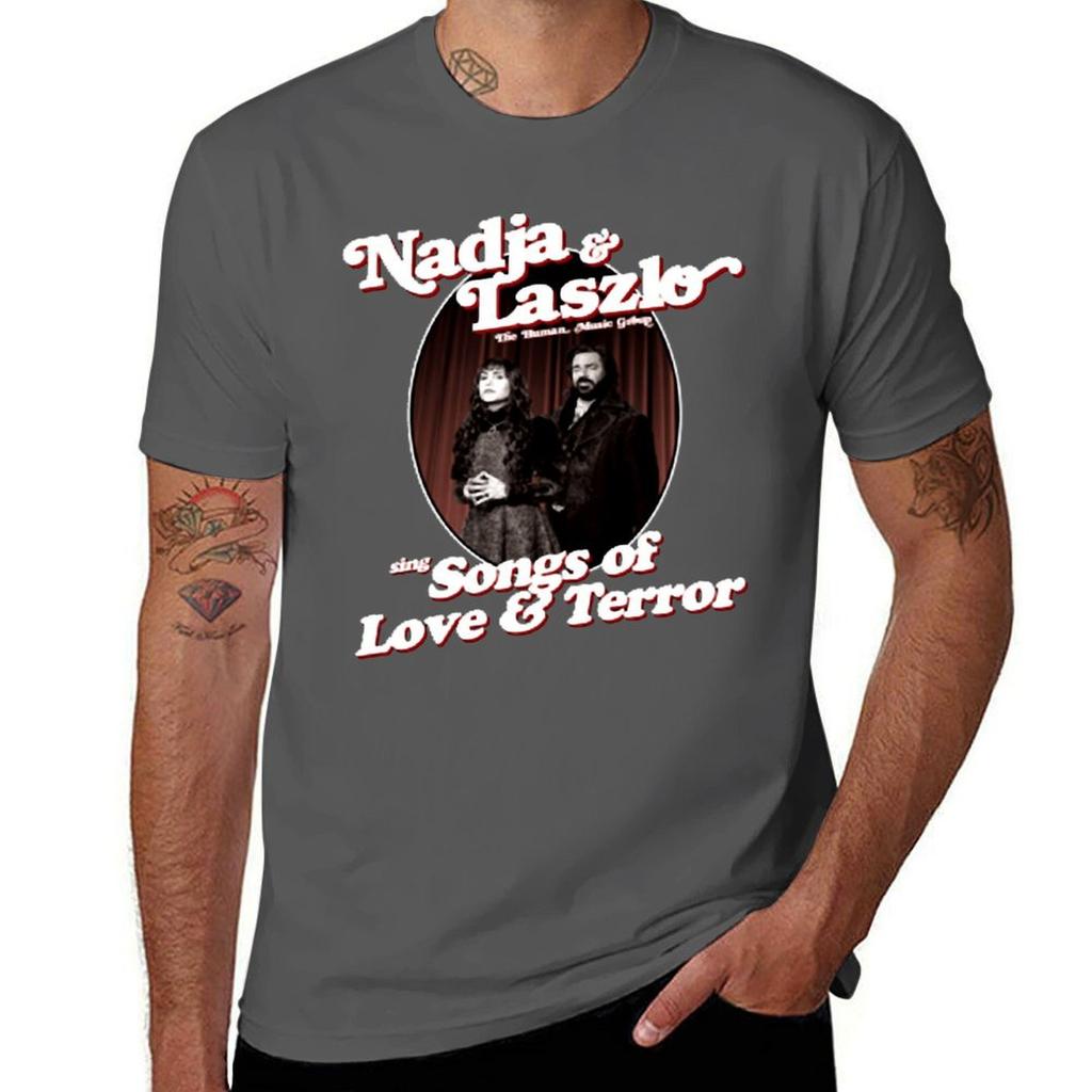 Футболка с принтом Nadja And Laszlo The Human Music Group Поют Песни Любви и Ужаса Сублимационные аниме футболки мужские футболки