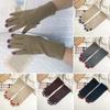 Women Warm Gloves Winter Touchscreen Gloves with Colored Nails Windproof Thermal Gloves for Running Errands Cycling Driving