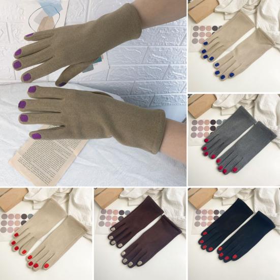 Women Warm Gloves Winter Touchscreen Gloves with Colored Nails Windproof Thermal Gloves for Running Errands Cycling Driving