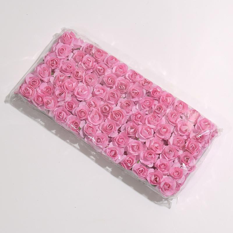 144 шт./упаковка сливовые розы маленькие бумажные цветы имитация цветка подарочная коробка конфет декоративная гирлянда ротанговый головной убор своими руками