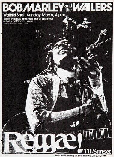 Bob Marley & The Wailers Poster - Honolulu 1979 - High Gloss Photo Insert