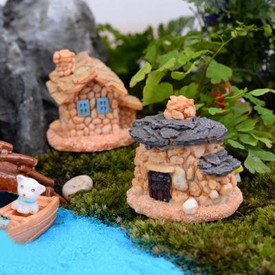 Творчество DIY суккулентные растения горшечная культура Microlandschaft сказочный замок каменный дом украшения
