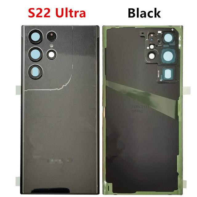 Корпус S908 для Samsung Galaxy S22 Ultra Plus S901 S906 5G Крышка аккумулятора Стекло Ремонт Задняя крышка Задняя + Логотип Объектив камеры