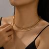 Изящные цепочки-ожерелья для женщин Модные уличные шейные украшения Элегантные крутые золотые витые цепочки Винтажный многослойный набор ожерелий