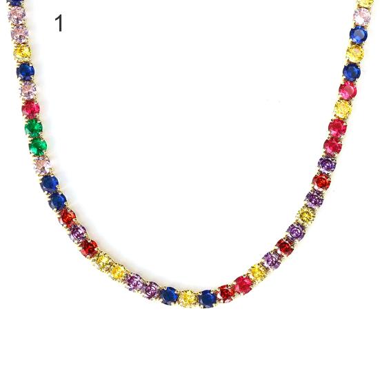 Ожерелье-колье Геометрические украшения в стиле хип-хоп Красочное сверкающее ожерелье Ювелирные изделия Подарки