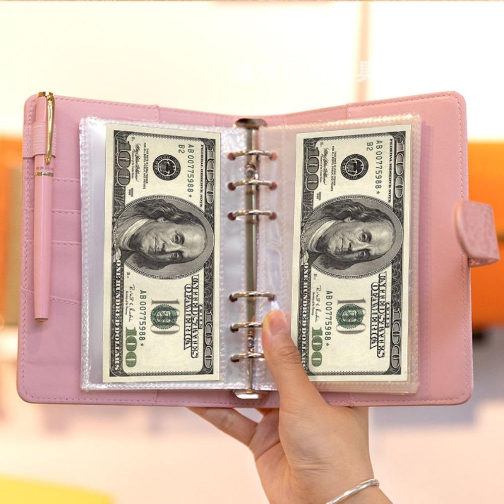 Multiple Pockets and Slots Savings Plan Book Clip-on Journal Notebook Office Stationery