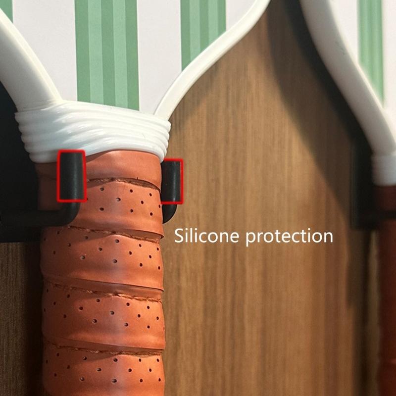 2Pcs Universals Pickleballs Paddles Holder Wall Mount Hanger Stainless Steel Pickleballs Fence Hook Tennis Rackets Clip