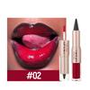 2 IN 1 Nude Brown Pink Mirror Lip Gloss Tapered Gradient Lipliner Contour Pencil Matte Lip Liner Waterproof Sexy Lipstick Makeup