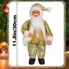 62KD Christmas Standing Santa Figurine 12Inch Multicolored Santa Dolls Holiday Decors