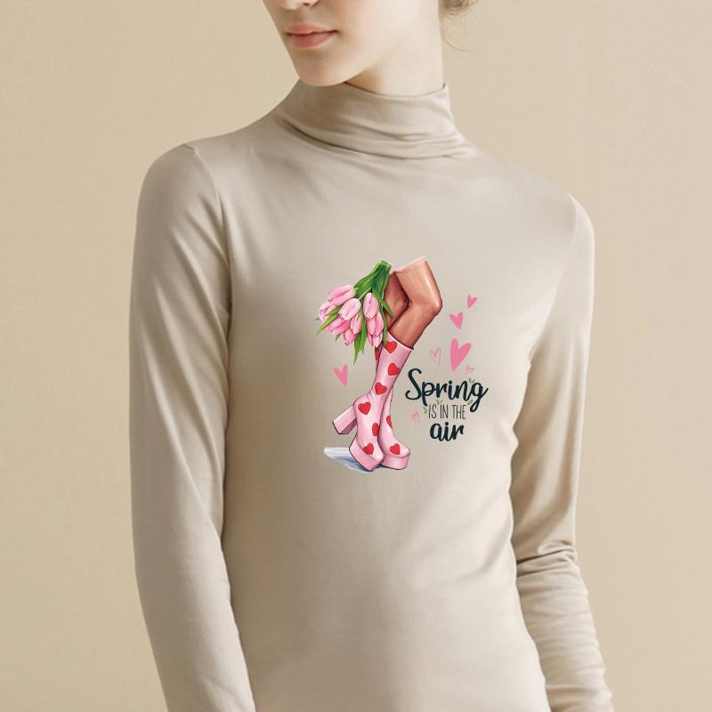 Heels Pink Stickers Diy Clothing DIY Hooded T-Shirts Heat Transfer Applique Patches Ropa Letter Patches