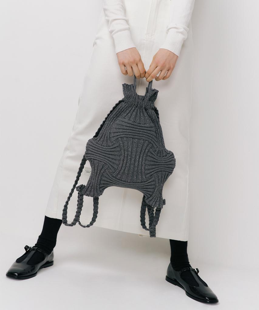 Рюкзак Pleatsmama с новым бантом, блестящий, коричневый