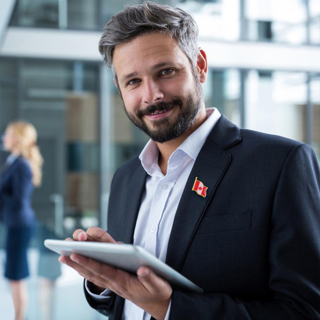 30 Pcs Waving Canada Flag Lapel Pin Red Maple Leaf Brooch Canada Day Decorations