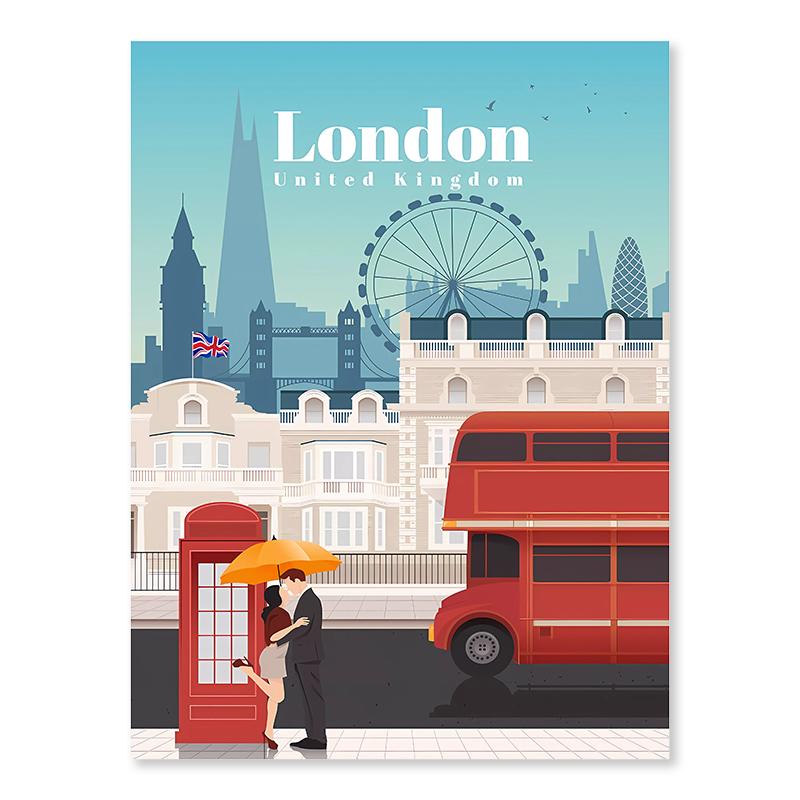 Nordic City Posters Paris London Tokyo Famous Cities Wall Art Canvas Painting Living Room Decorative Paints Picture Home Decor