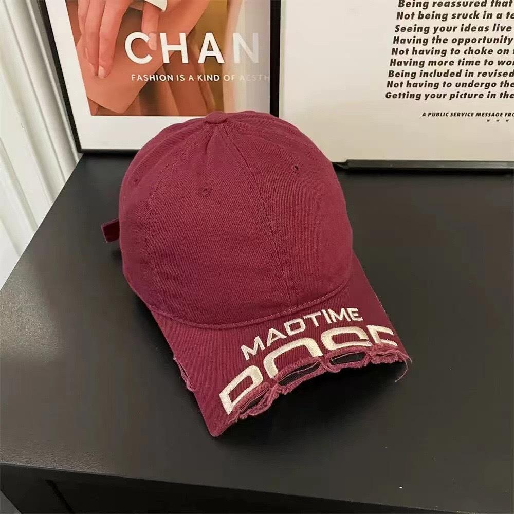 2025 новая бейсболка с короткими полями и вышитой окантовкой женская универсальная стираная старая кепка мужская Ван Анью Чао