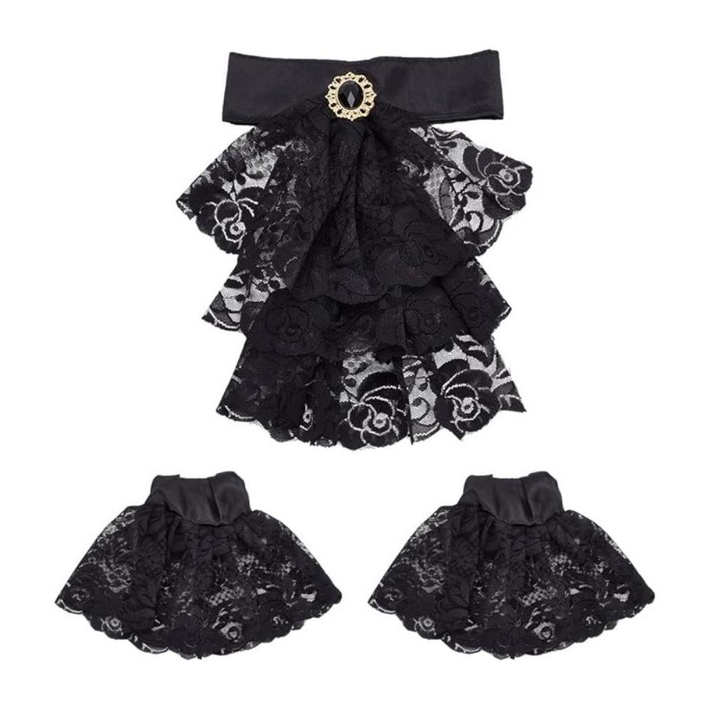 Detachable Lace Jabot Collar Ruffled Steampunk Costume Victorian Lace Jabot Cosplay Events