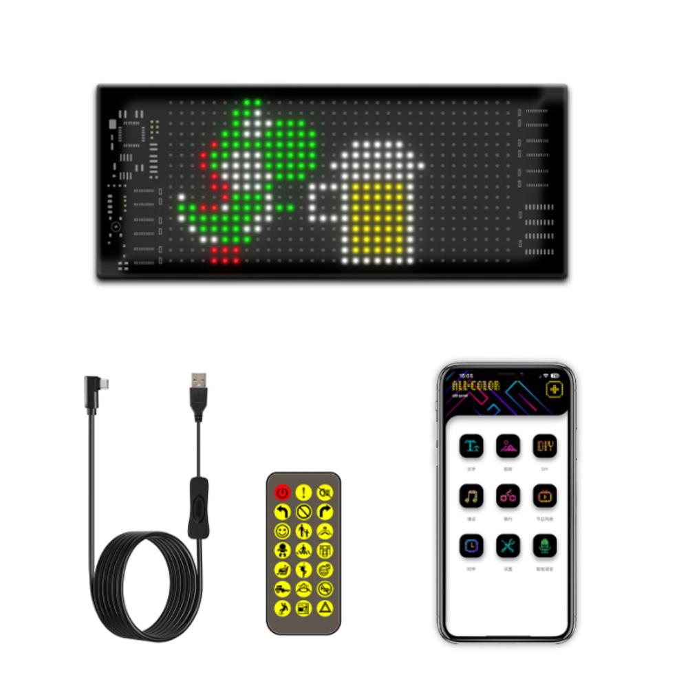 Светодиодная матричная панель Портативный гибкий дисплей BT Полноцветный автомобильный рекламный экран Управление через приложение IP65