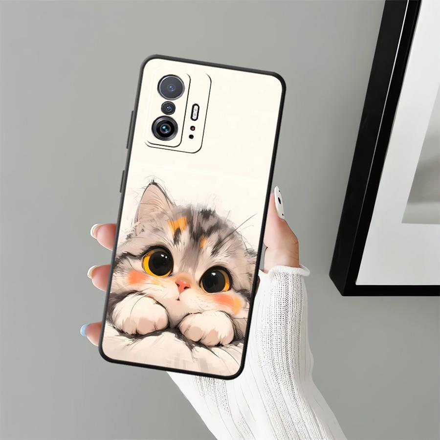 Чехол для Xiaomi Mi 13 Lite 14 11 12X 12T Pro 11T 12 10T Funda Чехол для телефона Мультяшный кот