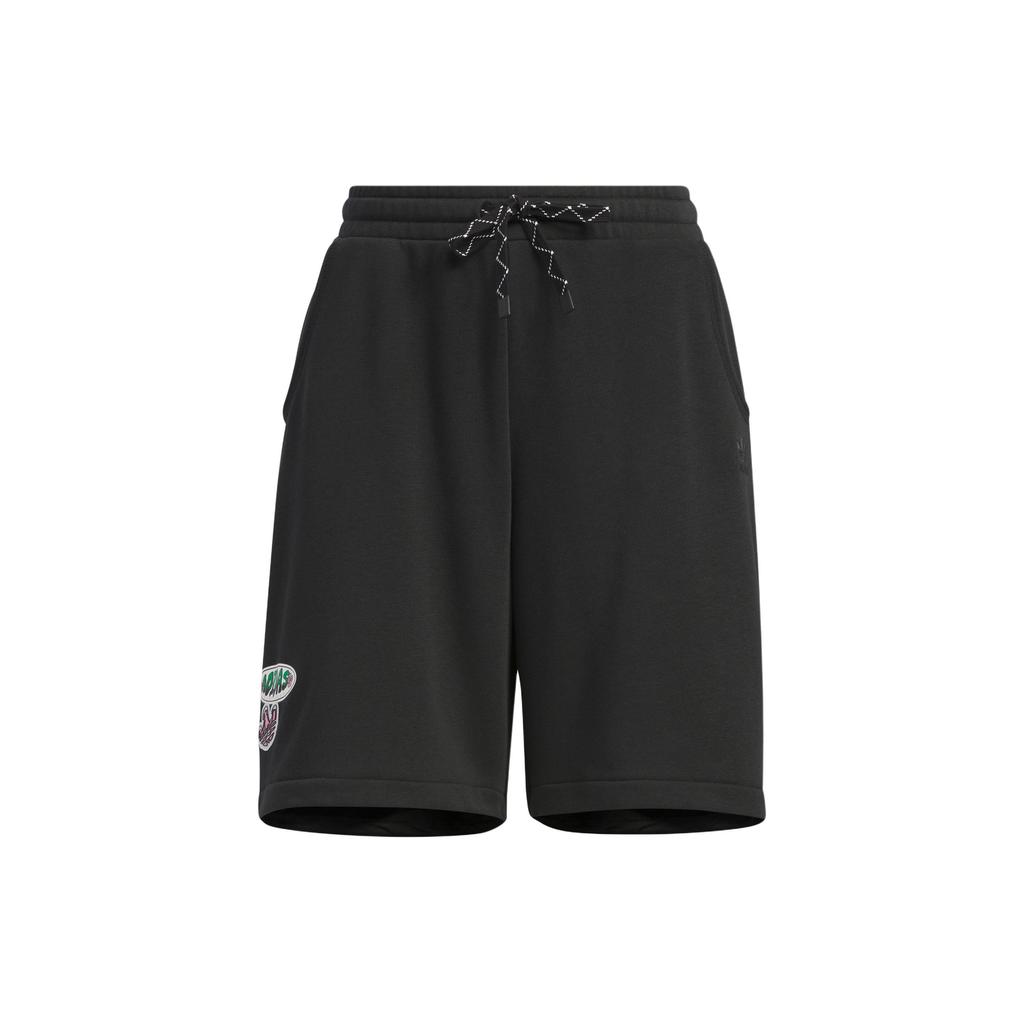 Adidas Свободные повседневные шорты с графикой и средней посадкой, женские брюки, черные IW6302