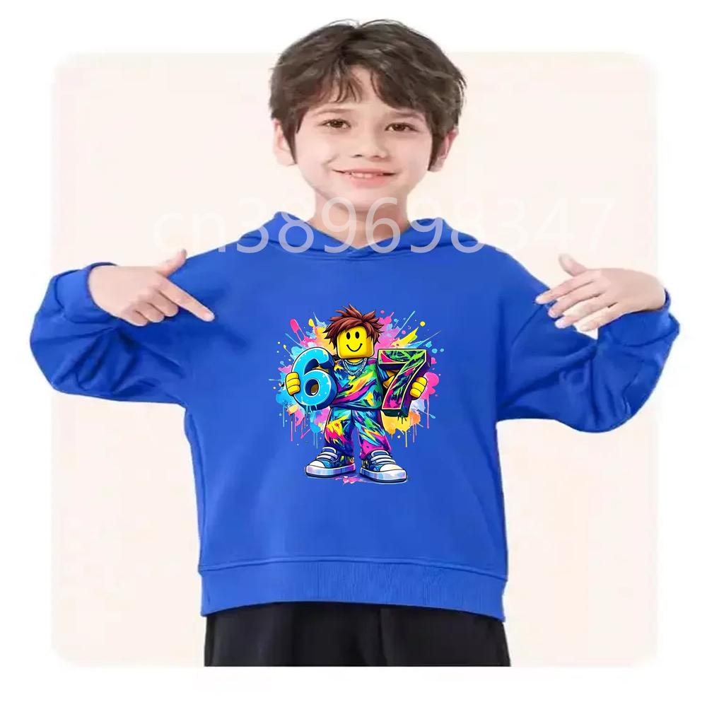 TZWYChildren's Hoodie Set 67 Number 3-12 Years Kids Girls Boy Black Tops+Pants Leisure Outerwear Sweatshirt Printing Clothing