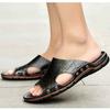 2024 New Summer Men Sandals Leather Designer Slippers Men Flip Flops Fashion Casual Beach Slides Outdoor Plus Size Slipper Light