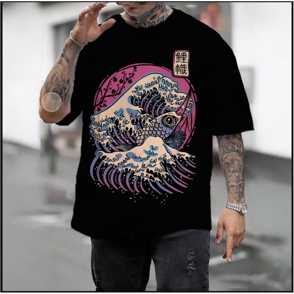 Японская мужская футболка Ukiyo-E и футболка с принтом кота, повседневные свободные футболки с короткими рукавами, мужская одежда большого размера, топы