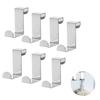 Door Hooks, Set of 7, Z-Shaped, Fits Doors 2.0cm/4cm Wide, Stainless Steel Door Hangers, Hooks, Hanger Holders for Doors, Doors, and Drawers, Eas