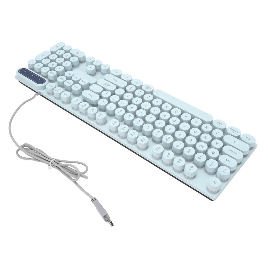 Игровая клавиатура USB Круглые 104 клавиши С подсветкой Эргономичная Складные ножки Мультимедийные клавиши Проводная клавиатура для настольного компьютера Ноутбука