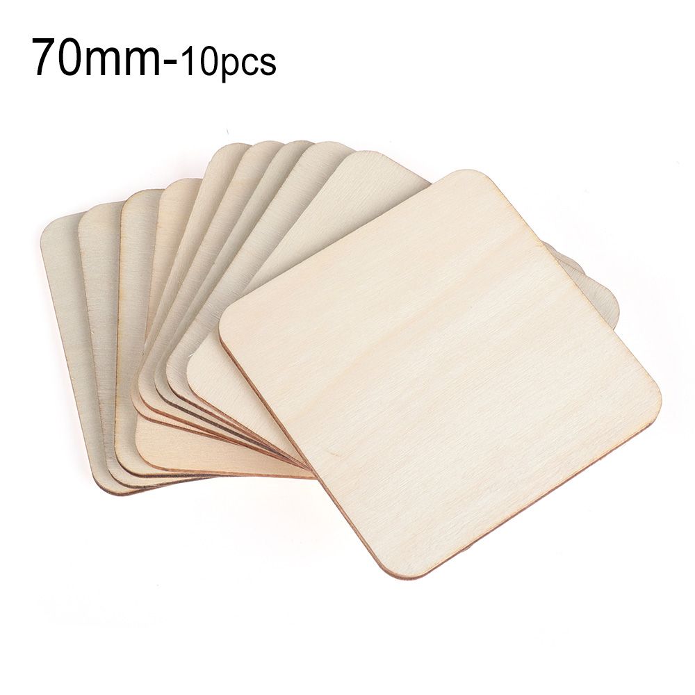 Wedding Decor Scrapbooking DIY Writing Ornament Wooden Tags Blank Plaque Square Wood Pieces