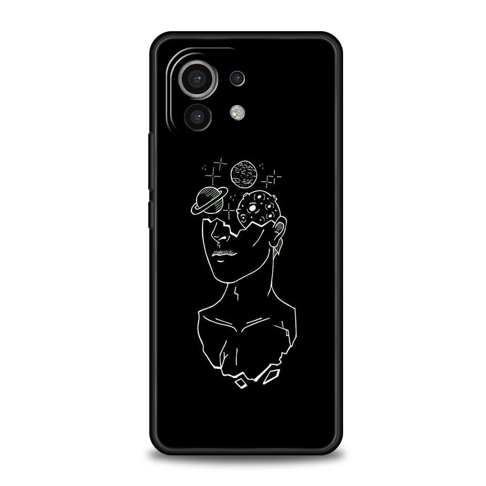 Модный чехол для телефона с черно-белыми линиями для Xiaomi 14 13T 12T Pro 12 13 11 Ultra Mi Note 10 Lite 10T 11X Pro 11T 11i 9T