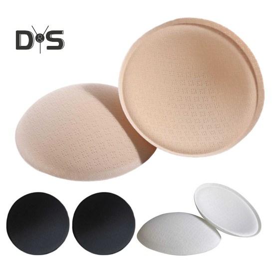 1 Pair Round Sponge Push Up Bra Pads for Women Latex Feel Invisible Insert Swimsuit Bikini Breast Enhancers Chest Cup Pads Accessories for Daily Wear
