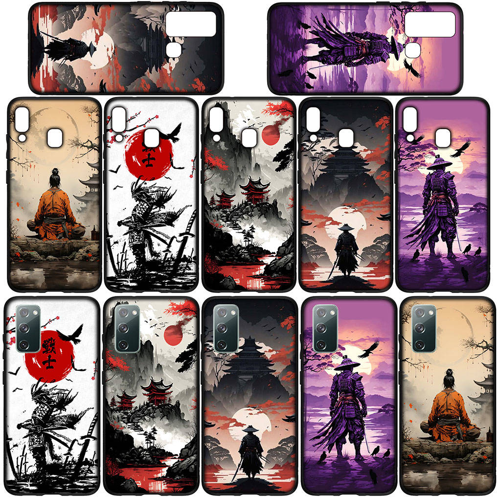 Чехол для iPhone 15 14 Xiaomi Redmi Note 13 12 11 Pro Max X 8 7 9 XR Samsung Galaxy S24 S23 OPPO A15 Huawei Japan Samurai Skeleton Ninja Bushido Case
