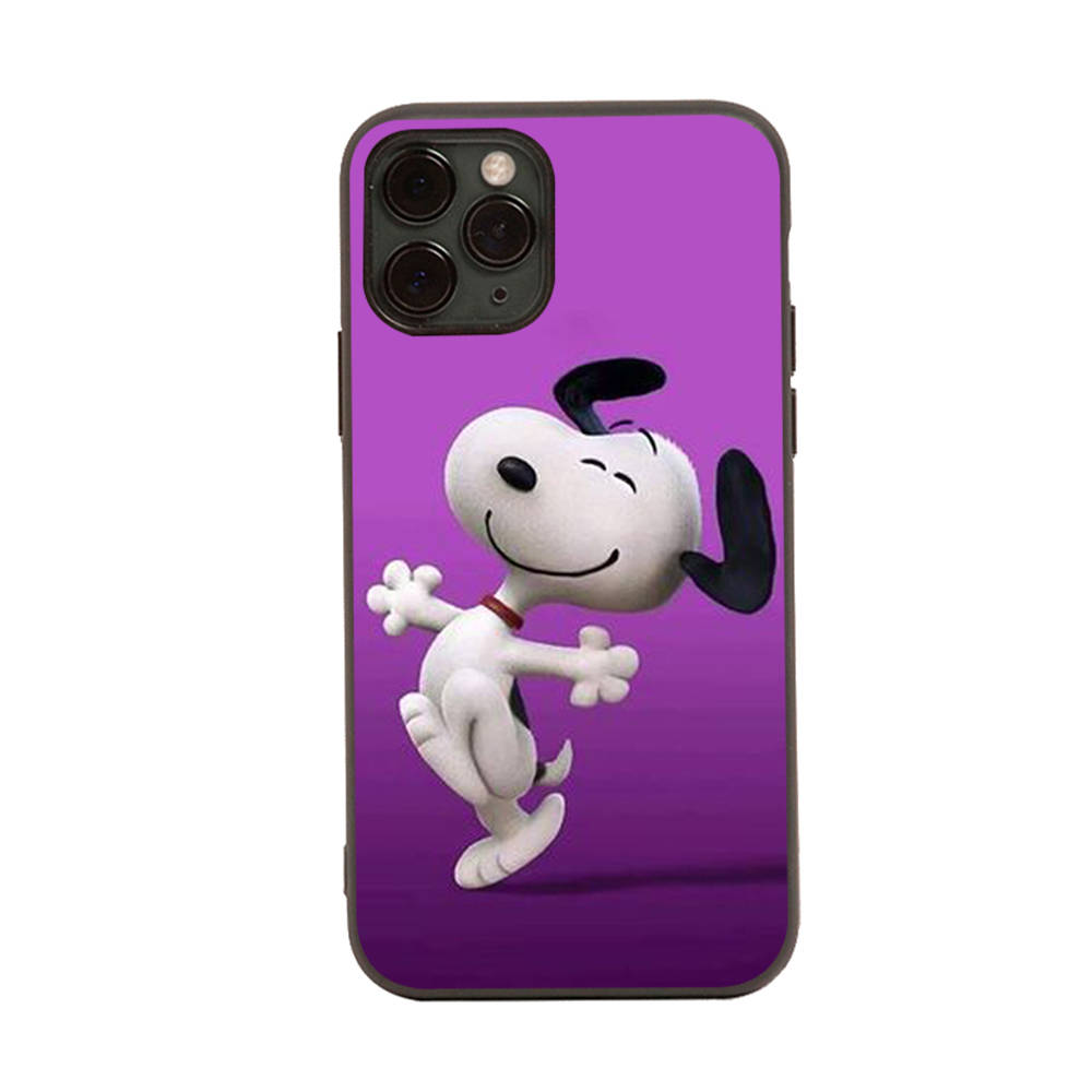 SM14 Snoopy Cartoon Black Sofe Case for Samsung Note 20 Lite S24 Ultra S23 A03 A05 A06 A11 A71 A15 A16 A13 A24 A25 A33 A52 A53 A50 M55 M35 Plus