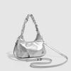 Silver Handbags Female 2025 New Special-Interest Design Crossbody Chain Bag High Sense Work Commute Small Carrying Bag