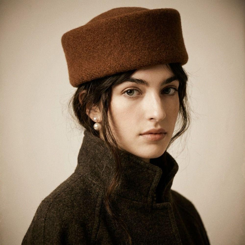 Fedoras Beret Hat Elegant Airline Stewardess Caps Uniform Stewardess Hat Fedora Hat Women